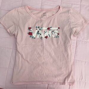Pink vans tee with roses